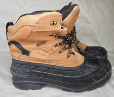 Kamik Fargo Duck Work Boots Mens 12 Black Brown Leather Thinsulate Water Resist picture