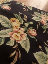 Ralph Lauren Charleston King Duvet Cover Floral on Black/Tan EUC VTG 90s picture