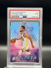 Panini 2022-23 Origins Stephen Curry Euphoria Turquoise /25 #9 PSA 9 picture
