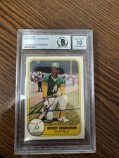 1981 Fleer - Rickey Henderson #574 Auto Graded B.A.S 10 picture