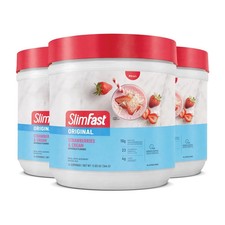 3 Pk 12.83 Ounce SlimFast Meal Replacement Powder, Original Strawberries & Cream picture