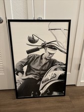Framed Elvis Presley On His 1956 Harley Poster 25” x 37” With tube 3D picture