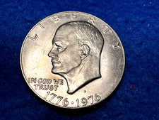 1776-D Type 1 & 1976-P Eisenhower Dollars Au-Bu Cond, As Pictured $13.99 picture