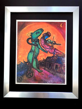 MARC CHAGALL + 1973 BEAUTIFUL SIGNED PRINT  FRAMED + BEAUTIFUL + BUY NOW picture
