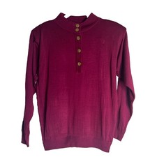 Vintage Potomac Collection Purple Knit Henley Pullover Sweater NWT Size M $48 picture
