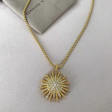David Yurman Starburst Pendant 18K Yellow Gold with Full Pavé Diamonds picture