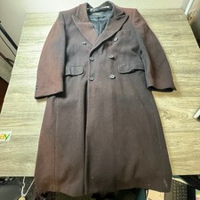 Burberrys Overcoat Mens 44 Brown Wool Double Breasted Vintage Bloomingdales Coat picture