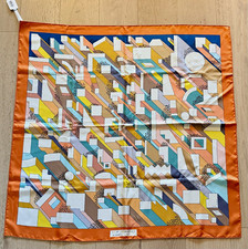 Hermes Paris On a Summer Day Nigel Peake Geometric Multicolor Women Scarf picture