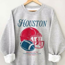 Vintage Houston Football Sweatshirt Retro 90s Graphic Crewneck Game Day picture