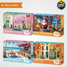 4 Pack 100 Piece Large Jigsaw Puzzles Kids Vibrant Animals Jigsaw Toy Set picture
