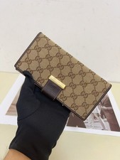 Cucci Foldable wallet Classic old flowers Long style Beige B62931 picture