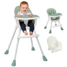 LALAHO 3-in-1 Baby High Chair, Portable Adjustable,Removable Dual-Layer Tray picture