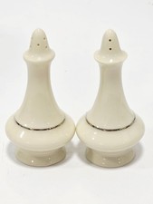 Vintage Lenox USA Regency Salt & Pepper Shakers Ivory China with 24k Gold picture