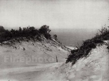 1927 Vintage LAKE MICHIGAN Sand Dune INDIANA Beach HOPPE Photo Gravure Art 11x14 picture