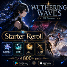Wuthering Waves Reroll 82,000 Astrite  180+ Tides 800+Pulls NA Server picture