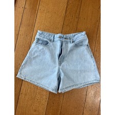 Everlane The A-Line Denim Short, Light Wash, Size 26 picture