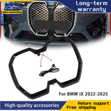 Gloss Black W/LED Front Bumper Kidney Grille frame replace Fits BMW iX 2022-2025 picture