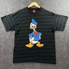 VTG 90s Mickey Unlimited Donald Duck Striped T-Shirt Mens M Blue USA Disney picture