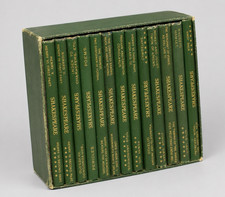 Antique 12 Vol William Shakespeare Complete Works Hurst & Co Boxed Set Green picture