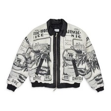 NWT RHUDE WHITE VOUYAGE BOMBER JACKET SIZE M $1795 picture