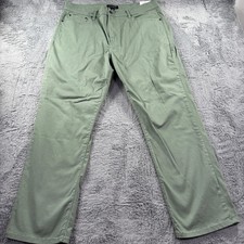 Lucky Brand 410 Athletic Straight Pants Mens 38x30 Sage Green Stretch Chino picture