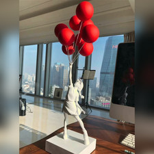 BANKSY RED BALLOON GIRL Englend Street Art Statue Sculpture Figure Home Decor picture