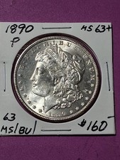 1890 -P MORGAN SILVER DOLLAR. MS/ BU CHOICE GE. picture