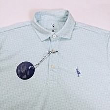 Tailorbyrd Men's Performance Golf Polo Shirt Size M XL White Blue Geometric  picture