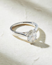 2.00Ct Oval Cut Natural Diamond Solid 14K White Gold Engagement & Wedding Ring picture