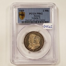 1909 Germany Saxony Albertine Leipzig University - PCGS PR 62 - SCARCE - Q4562 picture