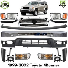 Front Bumper Face Bar Chrome Steel & Headlights Kit For 1999-2002 Toyota 4Runner picture