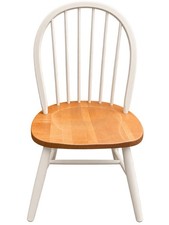 White Windsor Spindle Back Dining Chair Wood Seat Vintage Farmhouse picture