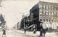 Businesses on Broadway Aurora IL Illinois Kane Co RPPC Photo Postcard COPY picture
