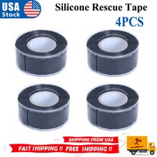 4pcs Black Rubber Silicone Repair Waterproof Adhesive Tape Rescue Self Fusing picture
