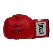 Autographed/Signed Larry Holmes Red Everlast Boxing Glove JSA COA picture