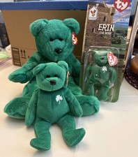 Ty Beanie, Buddy and Teenie Erin The Irish Shamrock Bears picture