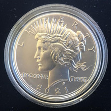 2021 PEACE DOLLAR ~ U S MINT ~ 0.999 FINE SILVER ~ 0.858 TOZ. ~ ORIG BOX + COA picture