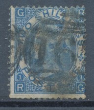 GB 1867 Queen Victoria 2sh deep blue pl.1 (RG) sound used w Duplex „162 CARDIFF