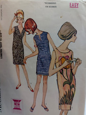 Dress Shift Sheath  S 9 10 11 McCalls 7340 Sewing Pattern Cut McCall's Easy VTG picture