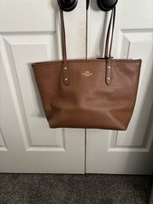 Coach Large Leather Tote Bag Light Brown with Gold Hardware picture