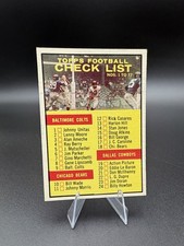 1961 Topps Football; #67 Checklist Card (1-77) EX-EXMINT picture