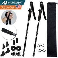 Telescopic Walking Trekking Poles Hiking Sticks Collapsible Alpenstock Pair of 2 picture