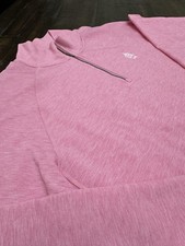 FootJoy Mens Medium Pink 1/4 Zip Mock Neck Golf Pullover Atlanta Athletic Club picture