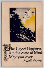 Pink Of Perfection City Of Happiness Is The State Of The Mind VanA Postcard L23 picture