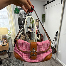 Coach Vintage Pink Soho y2k Signature C Canvas Shoulder Bag picture