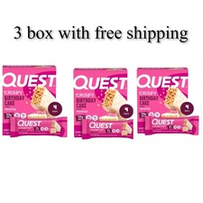 Quest Crispy Hero Protein Bar, Birthday Cake Flavor, Low Sugar, 3 Packs x4 Count picture