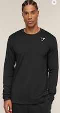 Gymshark Crest Basic Long Sleeve Shirt Mens Black Size Large picture