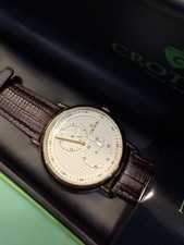 Croton Men’s 44mm Gold Tone Watch w/ Inner & Outer Boxes + Papers Running picture
