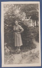 Beautiful young girl smiling near a tree Soviet Vintage Photo USSR picture
