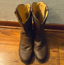 Roper Men's Brown Leather Western Boots Pull-On Square Toe US 11.5 EE picture